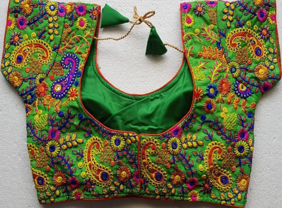 Heavy  Benglory Cotton Blouse with Kachhi embroidery work-No COD for this item - SVB Ventures